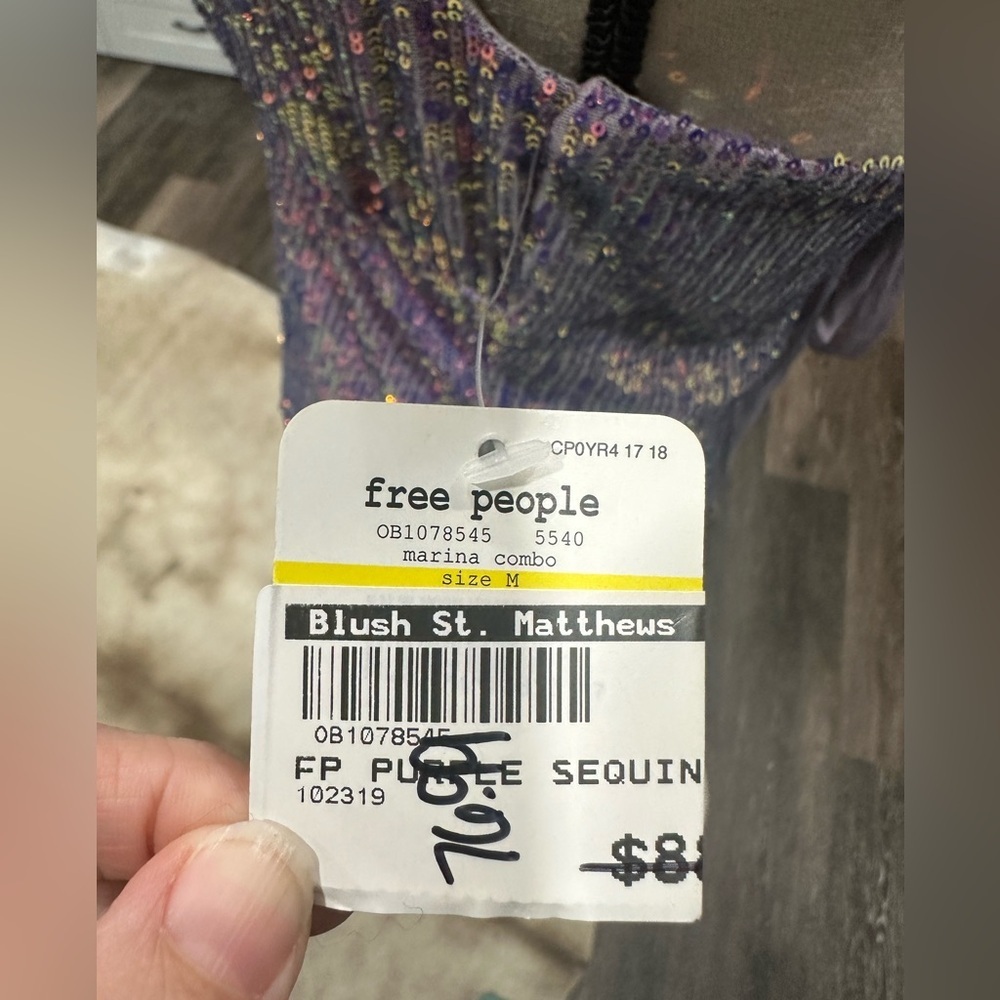 Intimately Free People Gold Rush Mini Dress Sequin Lilac Marina NWT - Medium - Picture 6 of 11